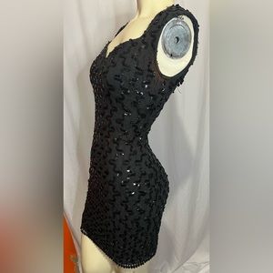 No name stretch sequin and bead dress short. Cocktail or theme party small